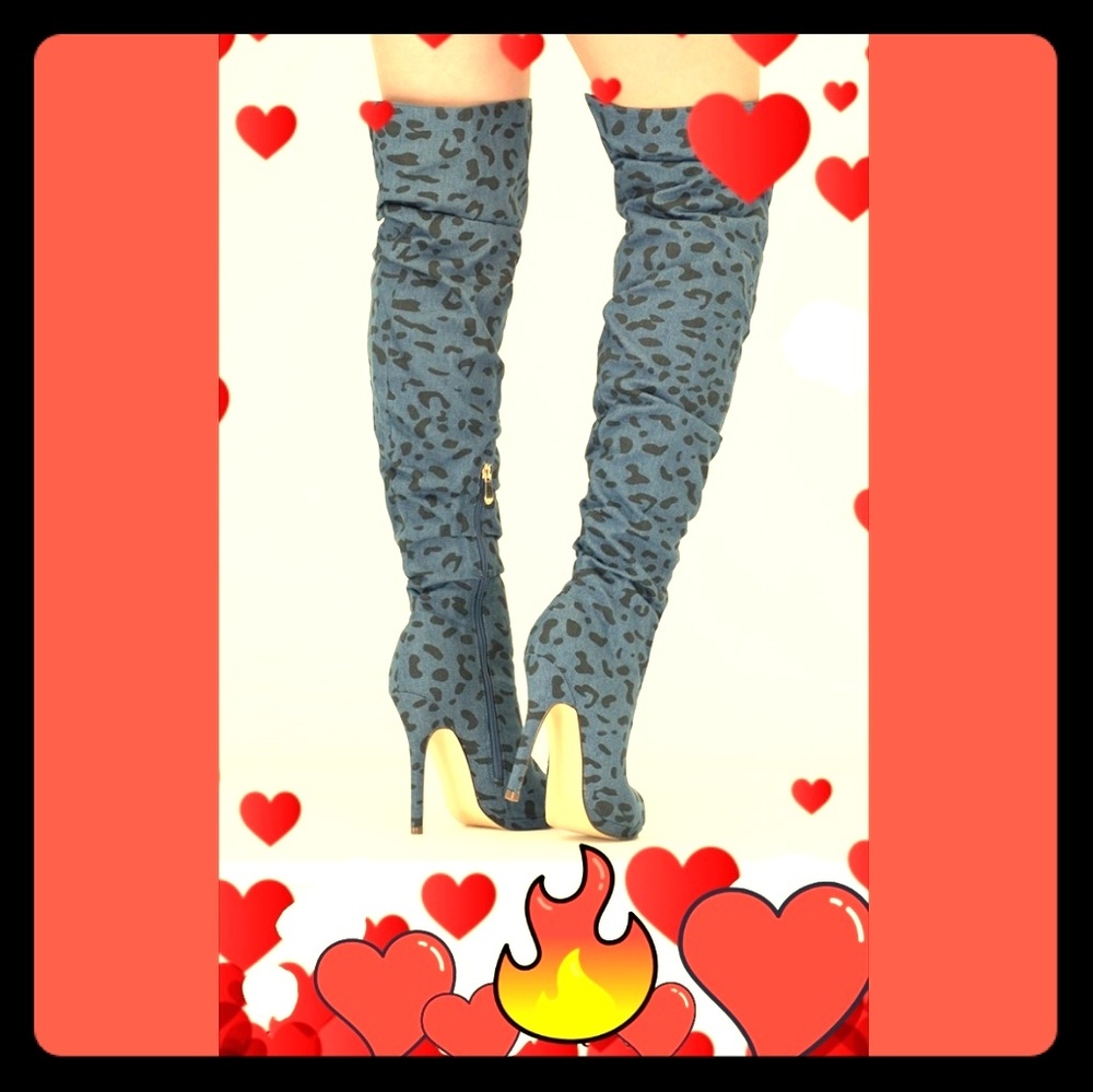 Leopard Denim Over the knee *NEW
